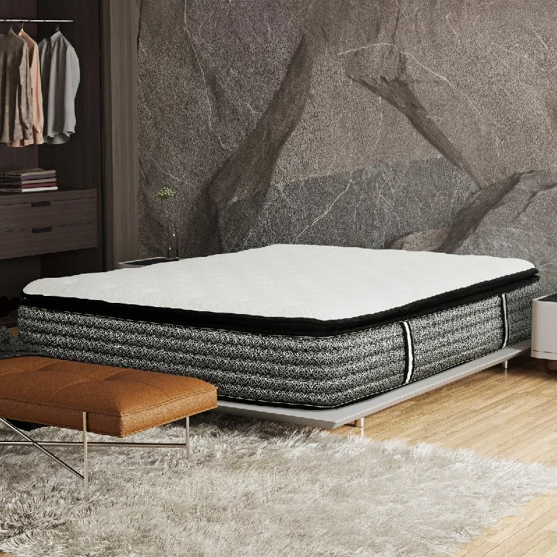 14 in. Pocket Coil Hybrid Mattress, Euro Top Gel-Memory Foam Mattress