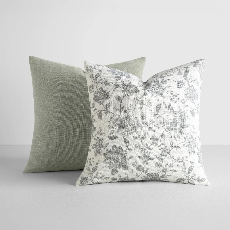 2-Pack Cotton Slub Decor Throw Pillows in Jacobean