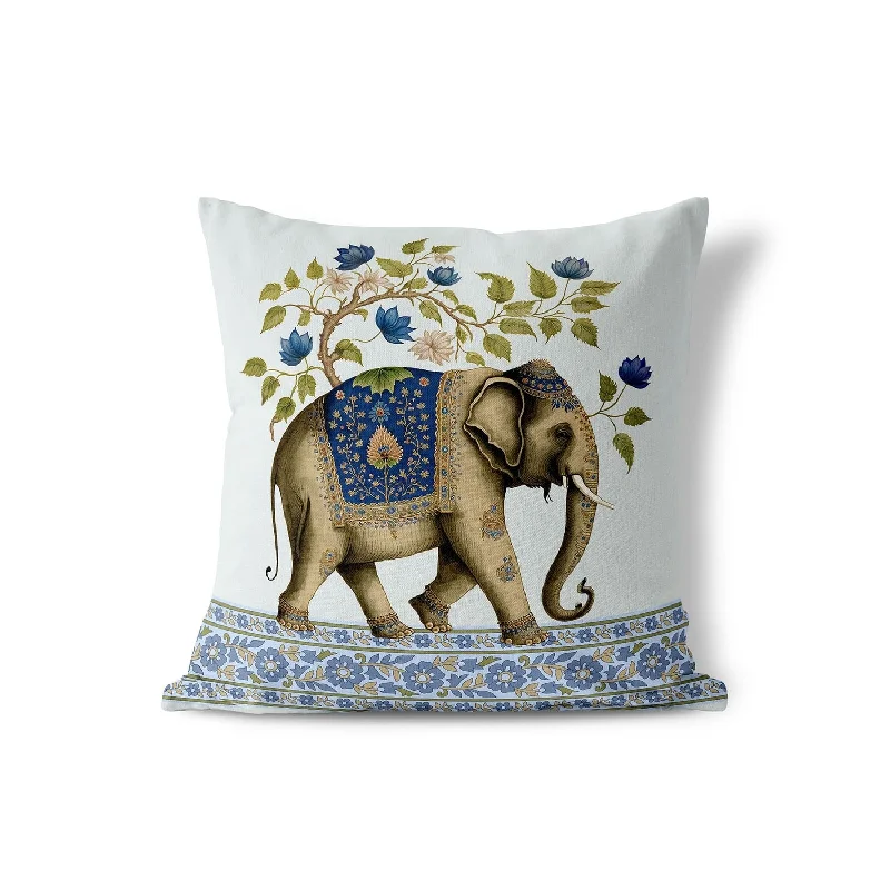 Amrita Sen Elephant Paradise Indoor Outdoor Pillow