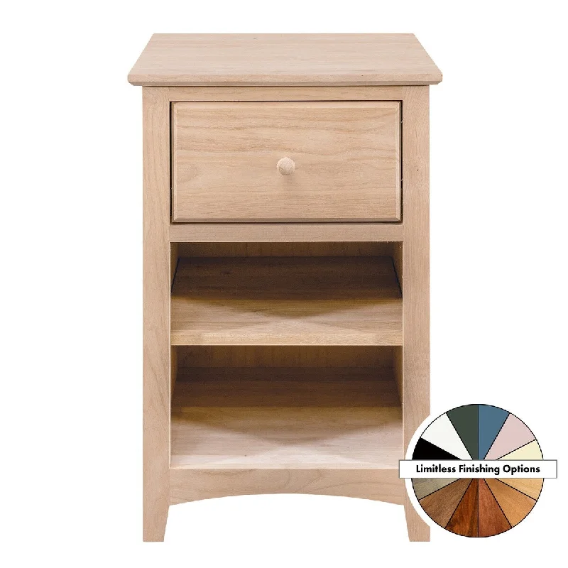 Arch+Haven Unfinished Solid Wood Nightstand