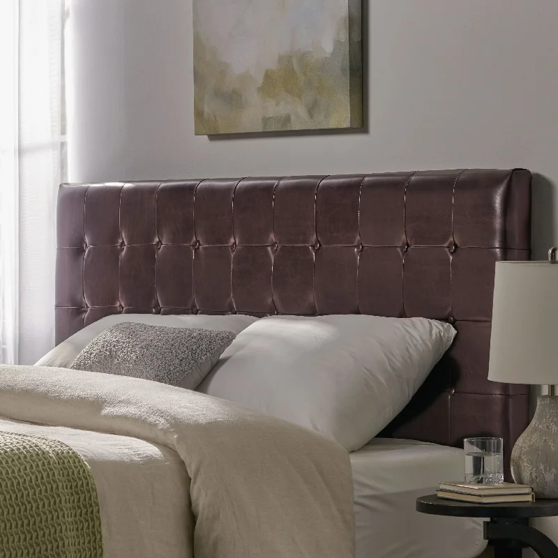 Austin Adjustable King/California King Tufted Bonded Leather Headboard by Christopher Knight Home