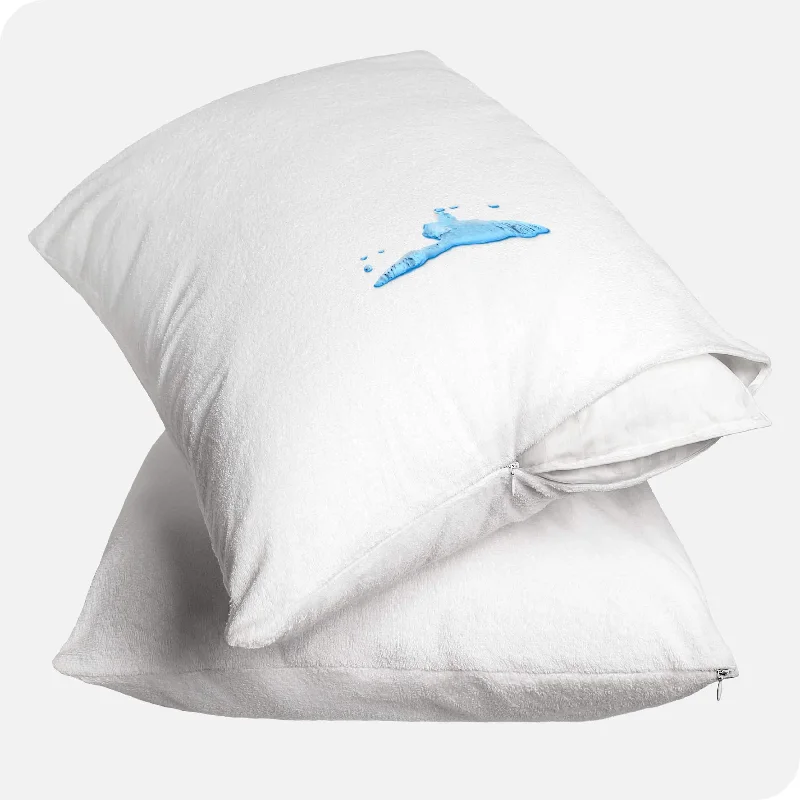 Bare Home Waterproof Pillow Protector 2-Pack, Cotton Terry, Vinyl Free