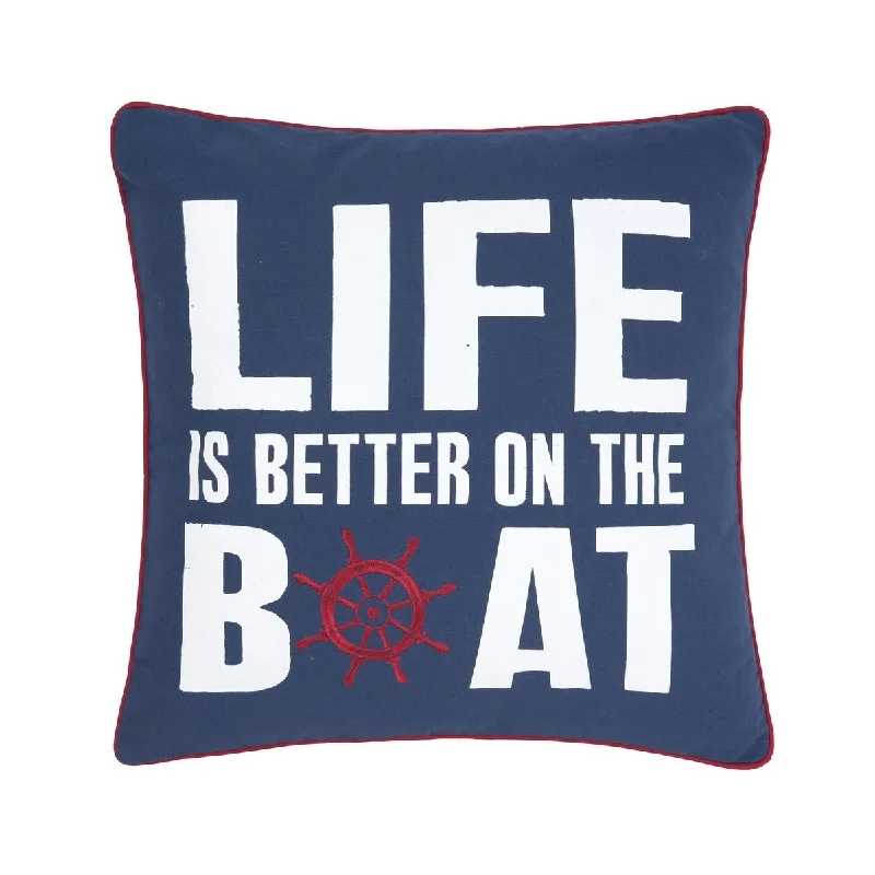 Better On The Boat 18 x 18 Decorative Accent Throw Pillow