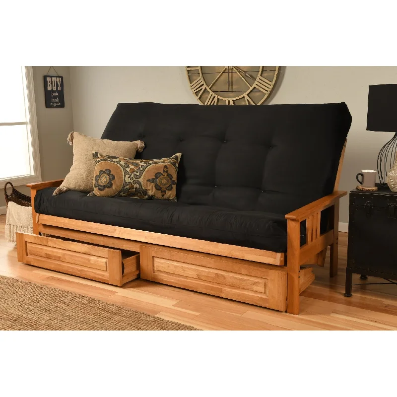 Butternut Queen-size Storage Futon Set with Suede Mattress