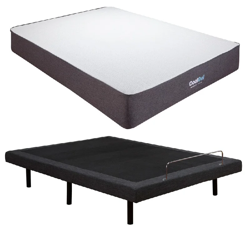 Classic Brands Alese 12-Inch Gel Memory Foam Mattress and Adjustable Bed Set