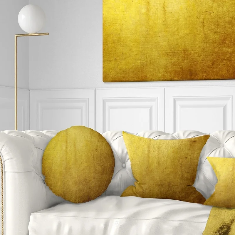 Designart 'Gold Texture' Abstract Throw Pillow