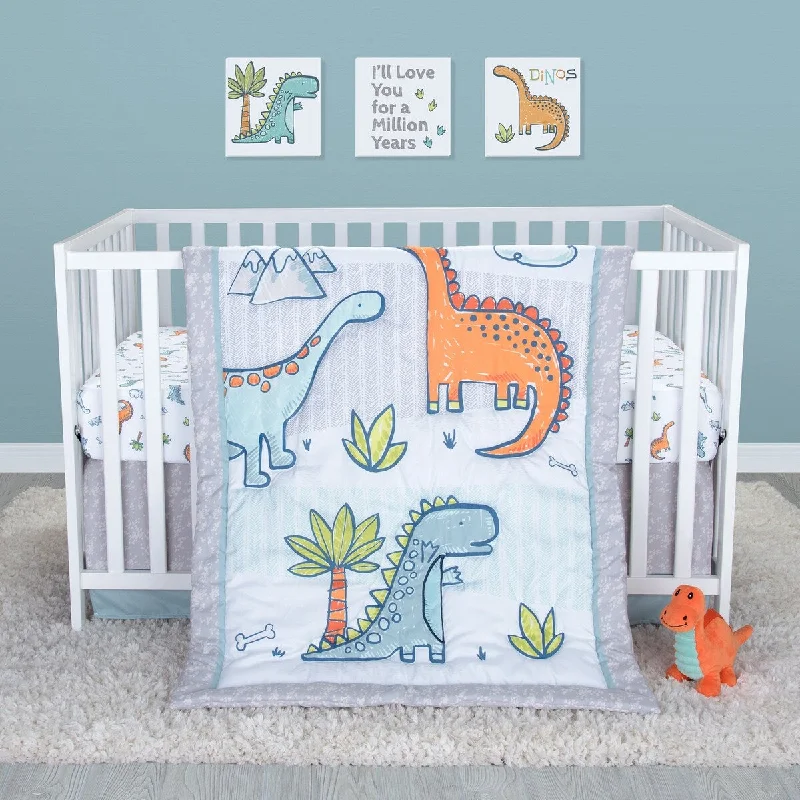 Dinosaur Million Years 4 Piece Crib Bedding Set