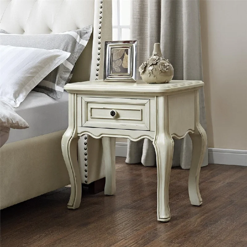 Dorel Asia Harper Antique White Nightstand