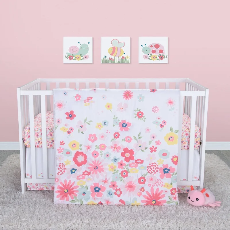 Floral Sprinkles 4 Piece Crib Bedding Set