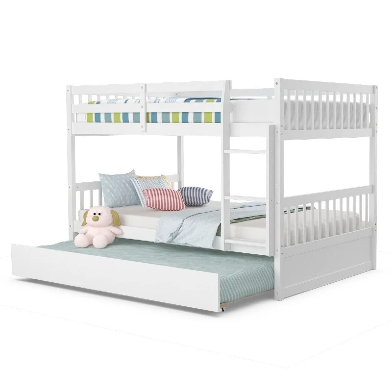 Full over Full Bunk Bed Platform Wood Bed