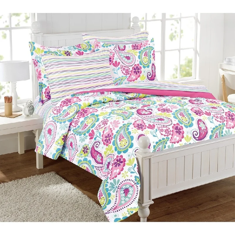 Garden Paisley Pink/Purple Bed in a bag with extra sheet set