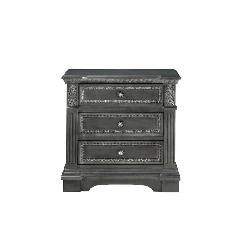 Global Furniture Usa Marseille Grey Nightstand W/ USB