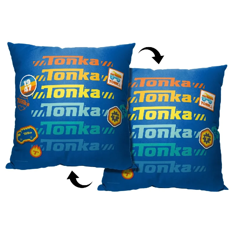 Hasbro Tonka Tonka Stickers Printed Throw Pillow - Blue