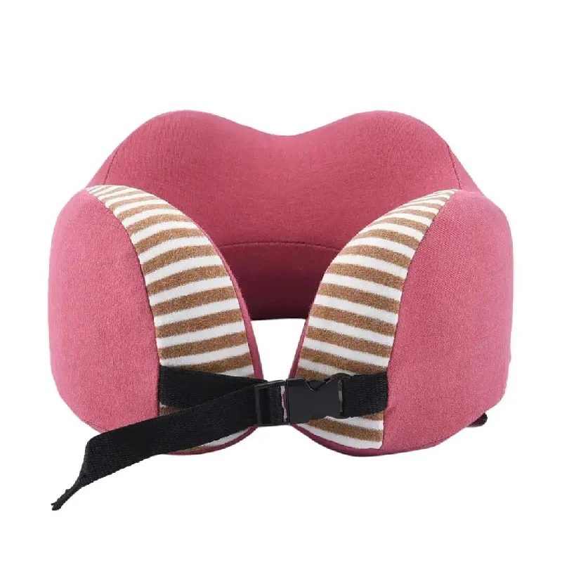 HOMESMART Pink and Brown Stripe Pattern Neck Pillow Can Be Rolled Up - Multi