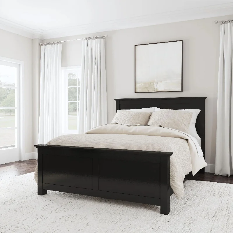 Homestyles Oak Park Black Wood Queen Bed