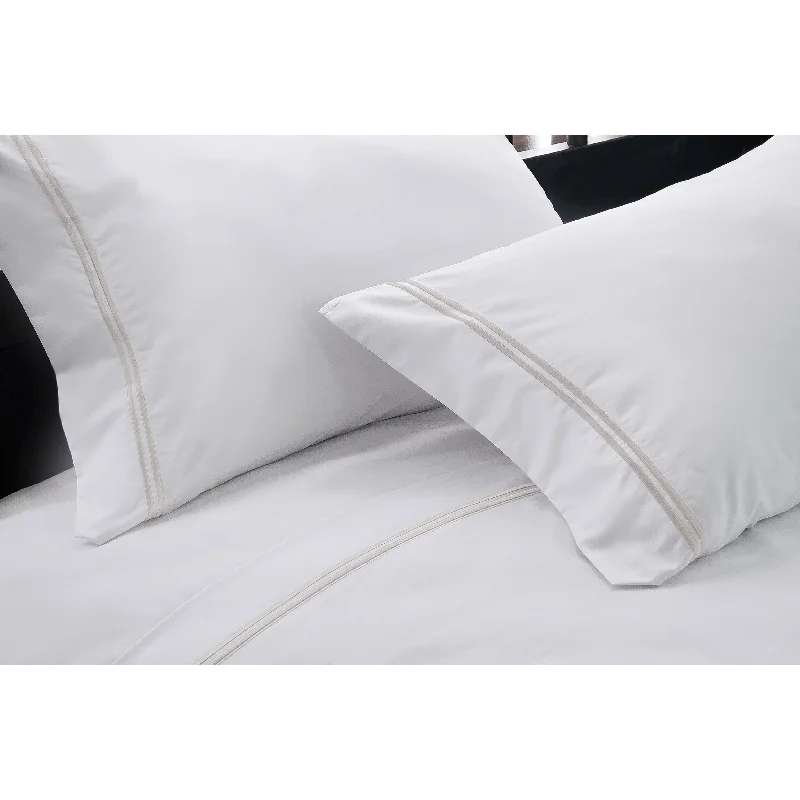 Hotel Suite 4-piece 1200 Thread Count Cotton-rich Embroidery Bed Sheet Set