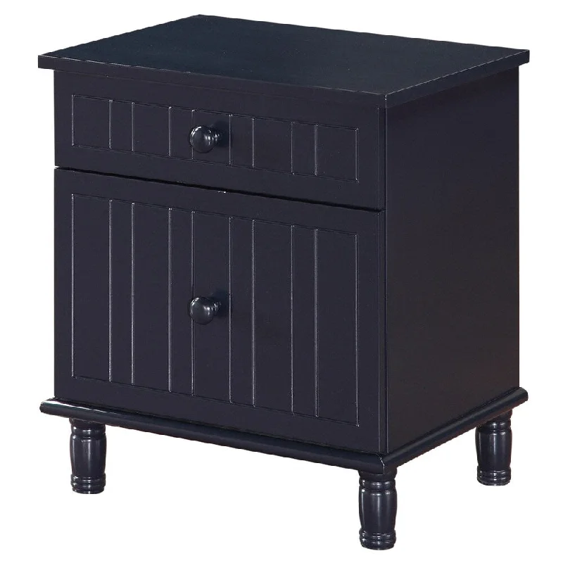 Impeccable Wooden Nightstand With Two Drawers, Navy Blue