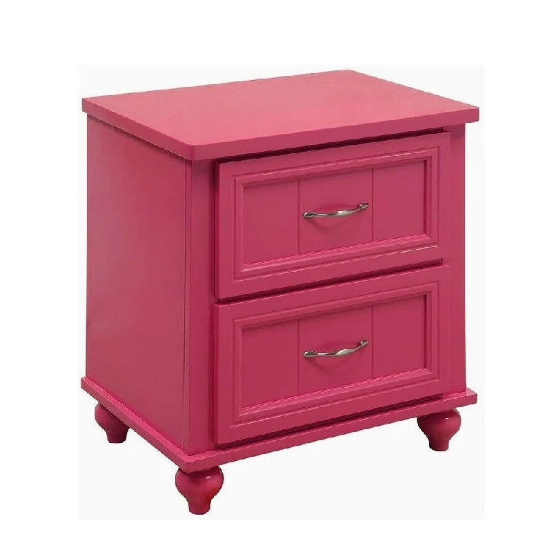 Lacey Contemporary Nightstand, Pink Finish