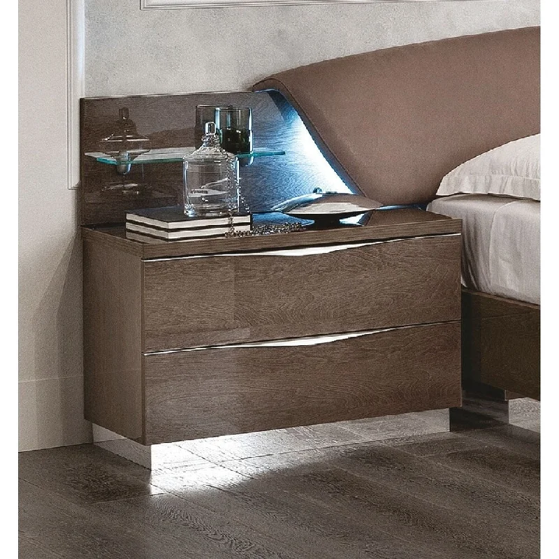 Luca Home Silver Birch Nightstand