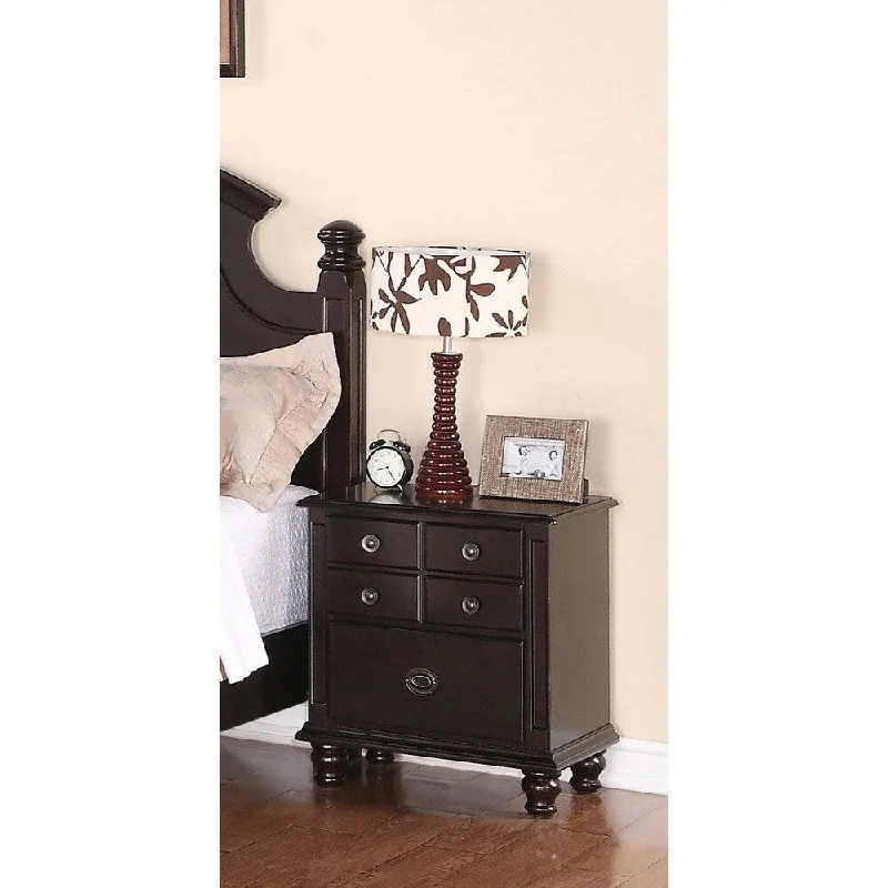 Militza French Dovetail Espresso Finish Nightstand