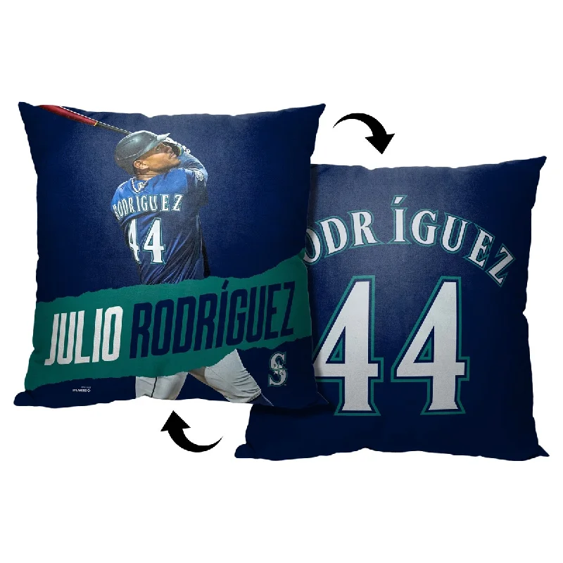 MLB Seattle Mariners Player Julio Rodriguez 18 Inch Throw Pillow