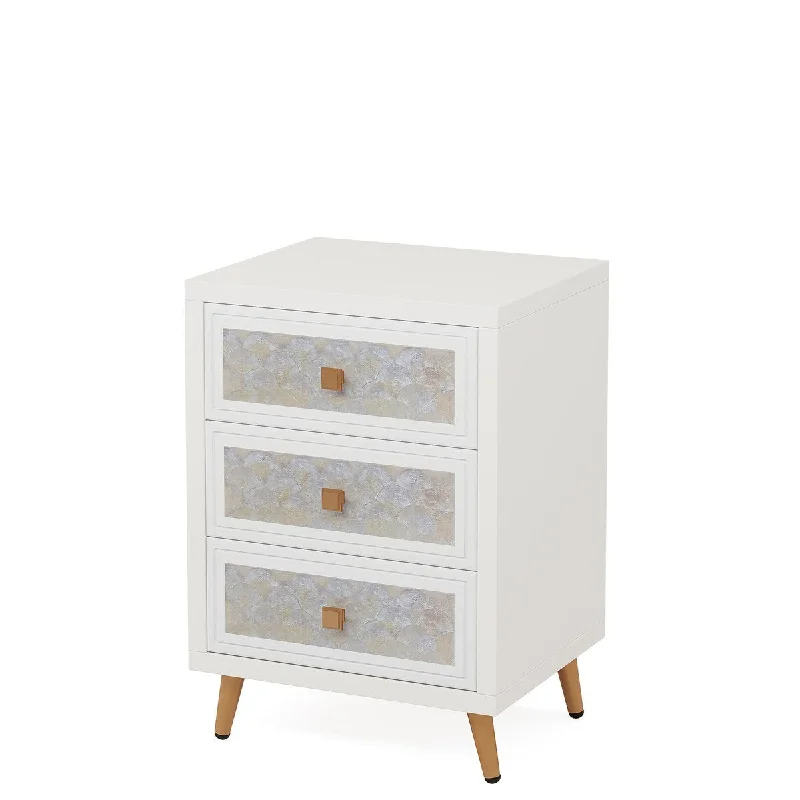 Modern 3-drawer Bedside Table Nightstand for Bedroom