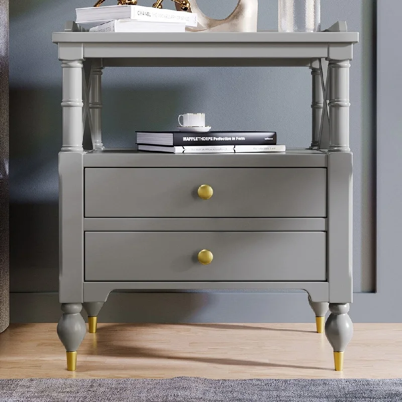 Modern Multifunctional Nightstand with 2 Drawers