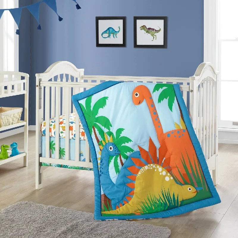 Nanshing Dinosaur Buddies 3 Piece Baby Nursery Crib Bedding Set