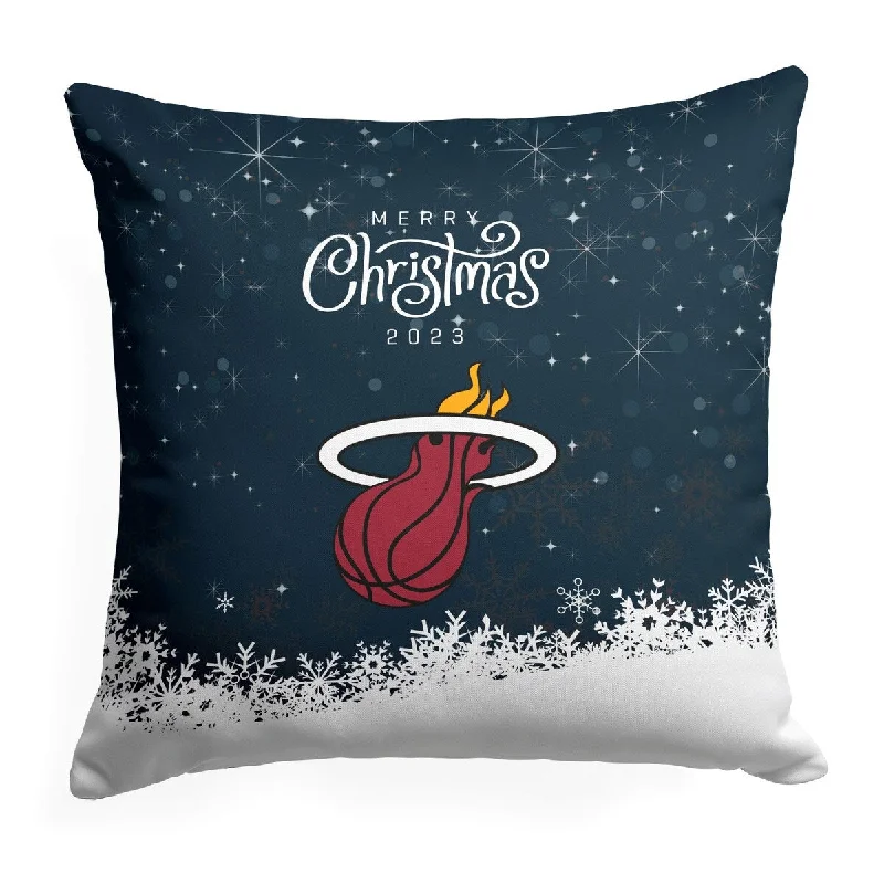 NBA Christmas 2023 Heat Printed Throw Pillow - Blue