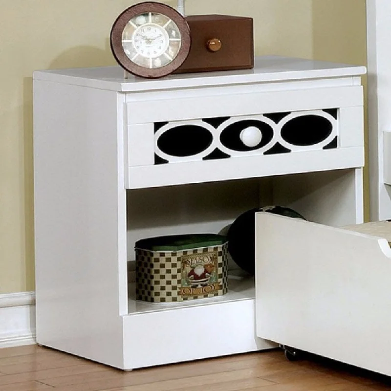 Night Stand With A Designer Front Drawer, Blue &White