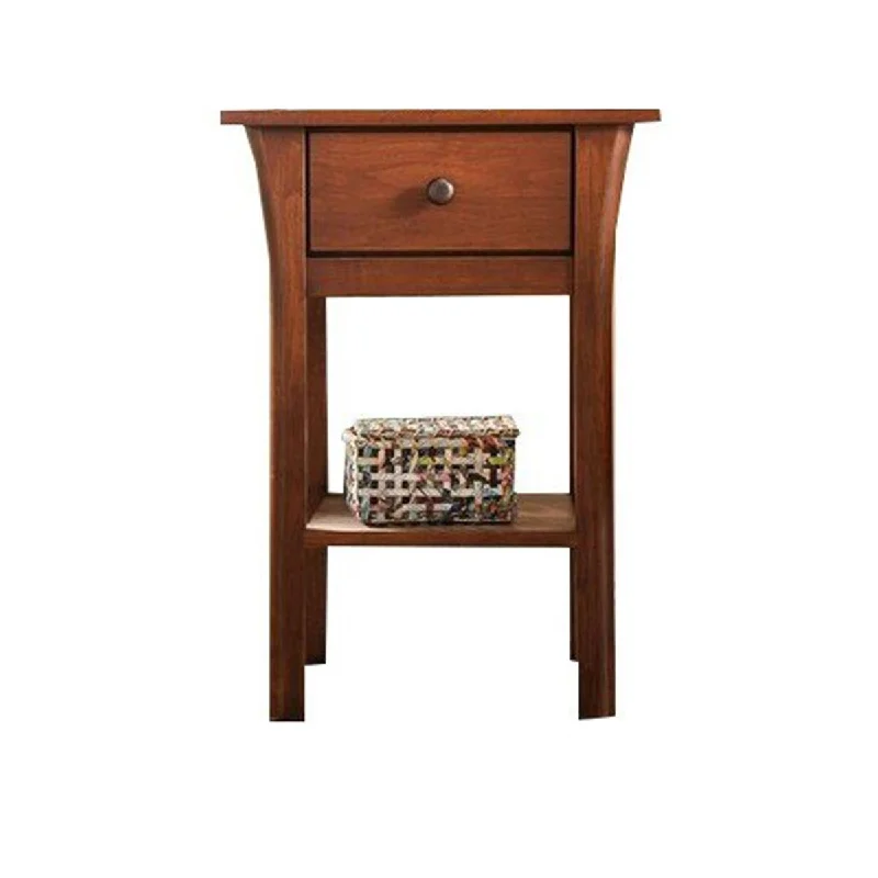 Night Stand with Durable Lacquer Top Coat, Dark Cherry