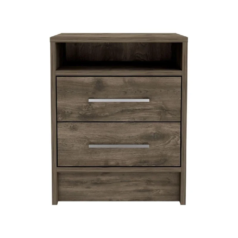 Nightstand, Two Drawers, Countertop For Bedroom