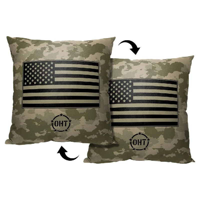 Operation Hat Trick Green Camo 18 Inch Throw Pillow