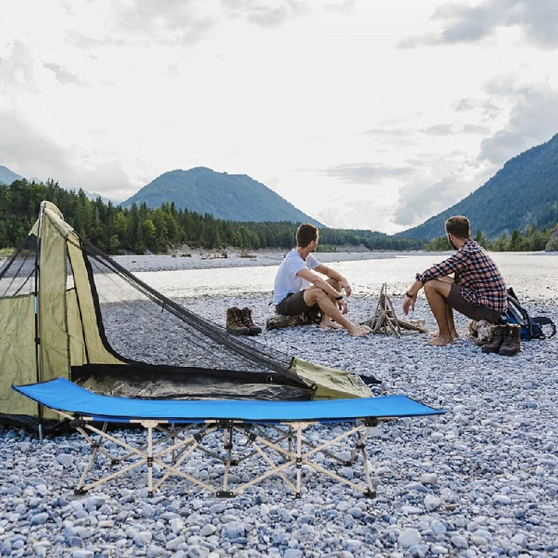 Outdoor Foldable Camping Ten-foot Bed Blue