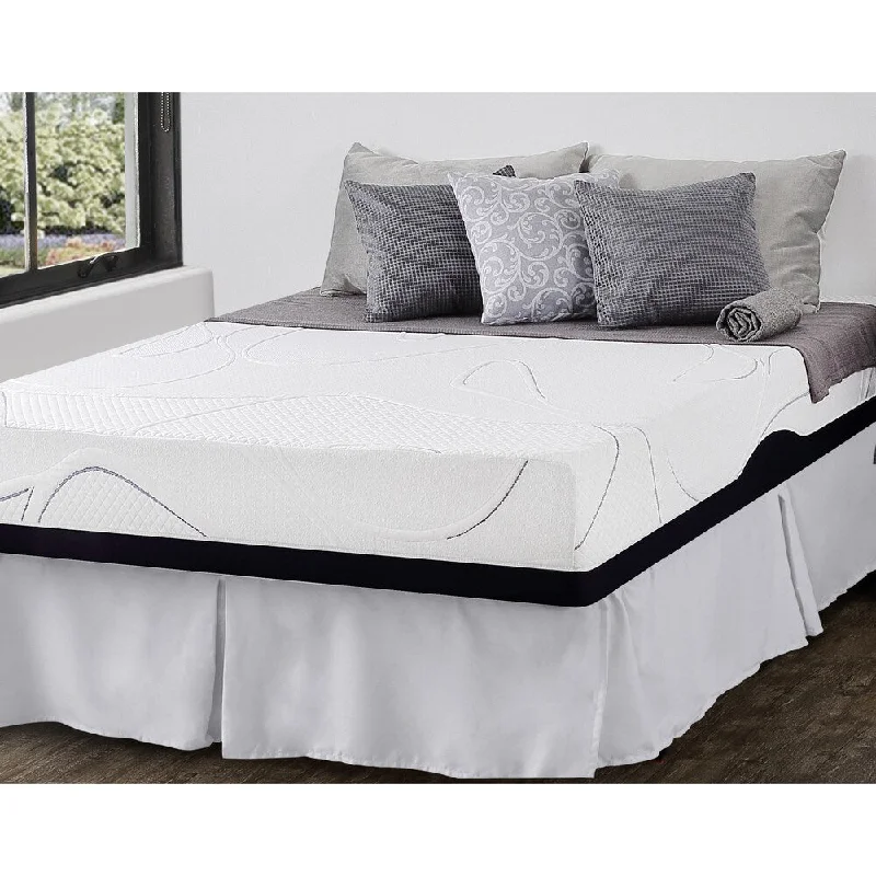 Priage by Zinus 10 inch King-size Gel Memory Foam Mattress and SmartBase Foundation Set - White/Grey