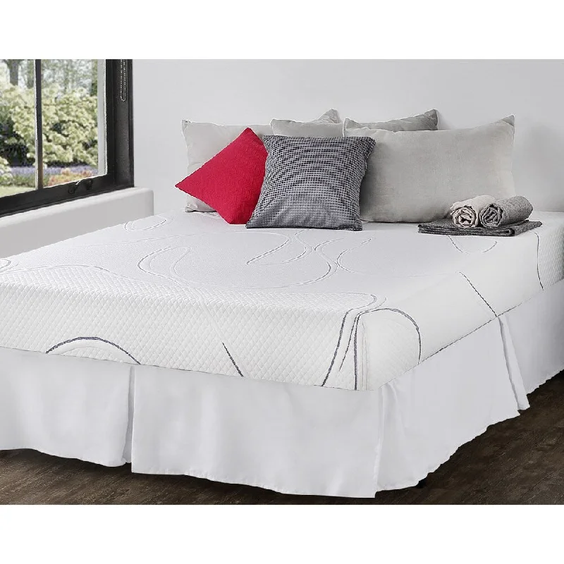 Priage by Zinus 8 inch Twin-size Gel Memory Foam Mattress and SmartBase Foundation Set - WHITE