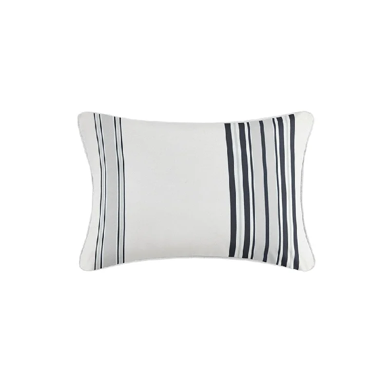 Printed Stripe 3M Scotchgard Outdoor Oblong Pillow - Black