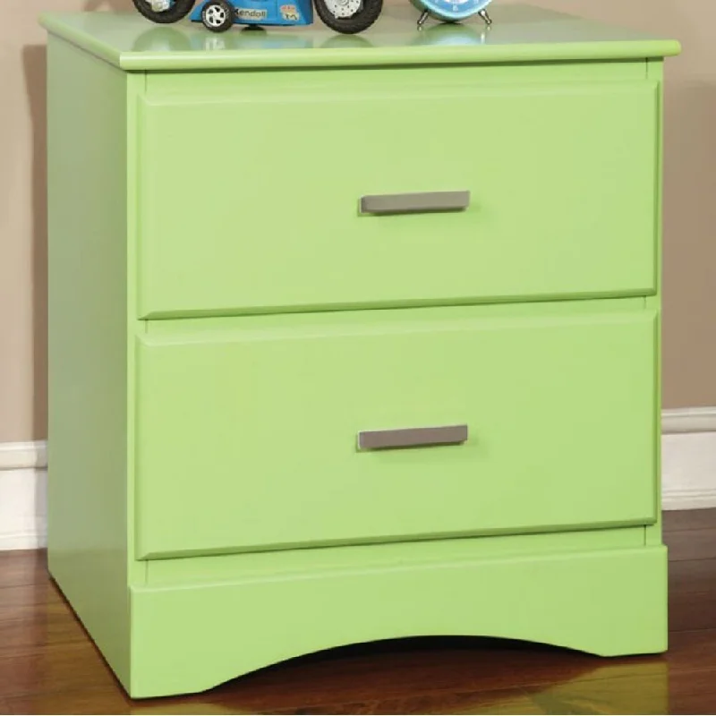 Prismo Transitional Style Night Stand, Green