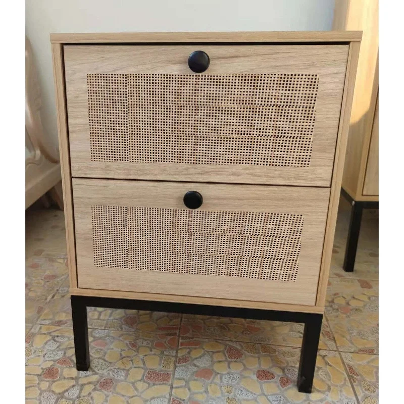 Rattan Twinset Beside Stand Nightsand