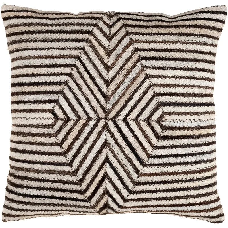 Roberte Striped Hair on Hide Contemporary Throw Pillow