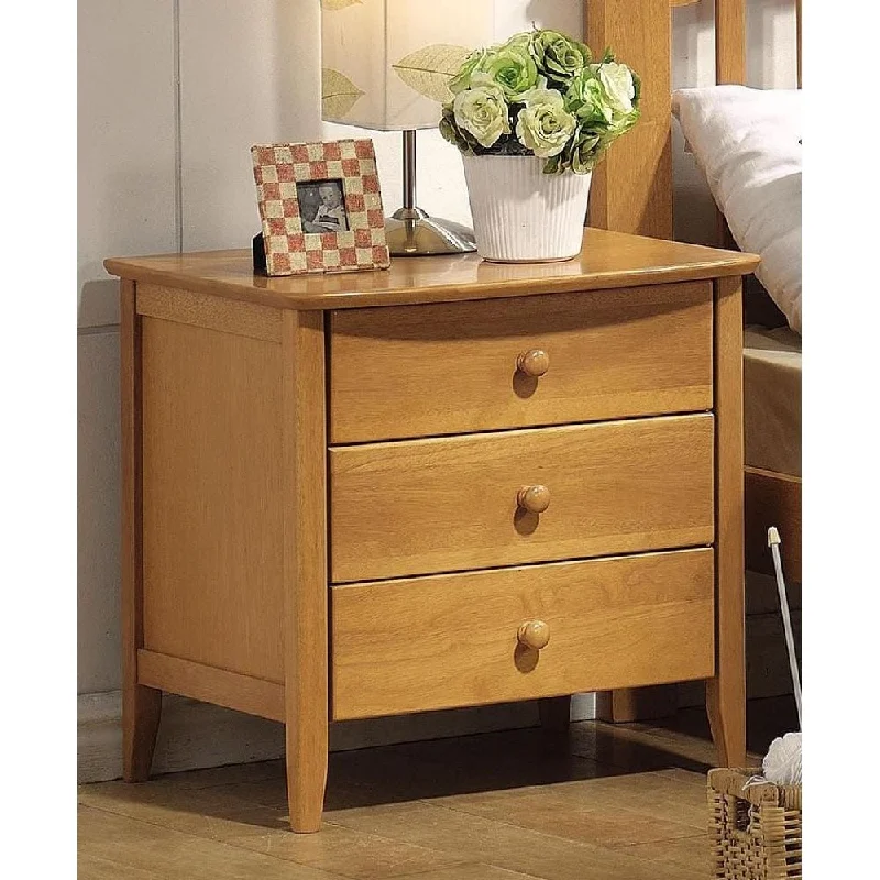 San Marino Transitional Mission Paulownia Wood 3-drawer Nightstand with Knob&Tapered Block Feet