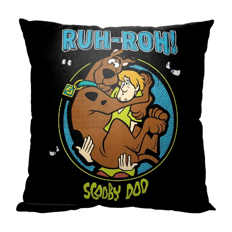 Scooby Doo Like Ruh Roh Scoob Printed Throw Pillow - Black