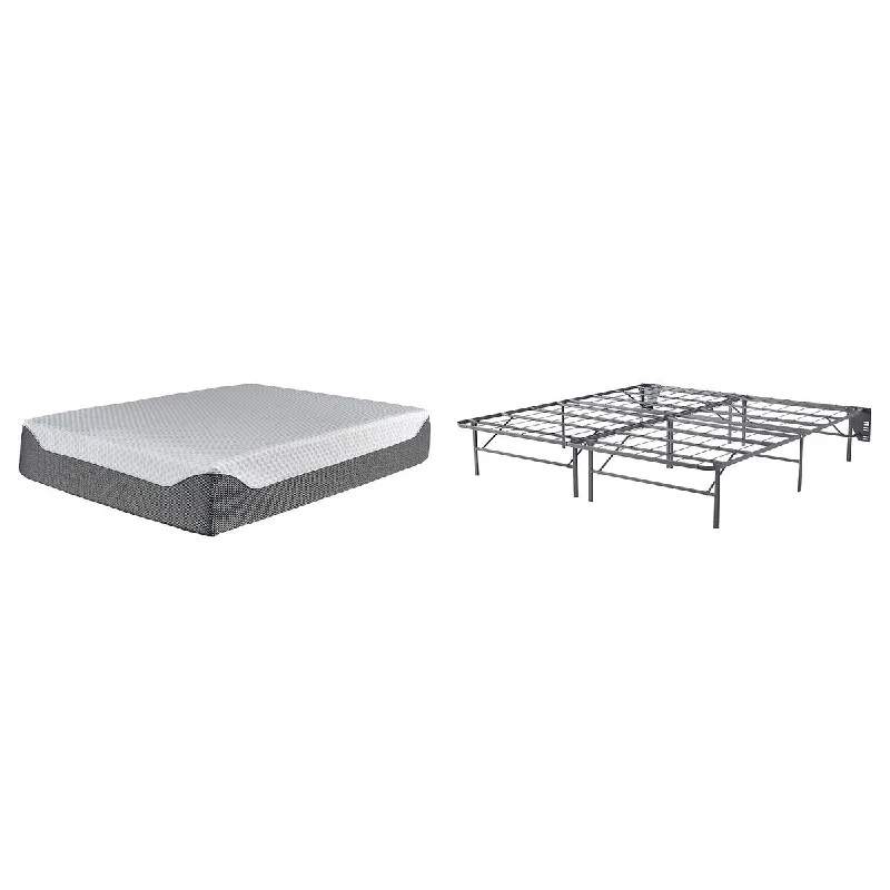 Signature Design by Ashley 14 Inch Chime Elite Black/White 2-Piece King Mattress Package