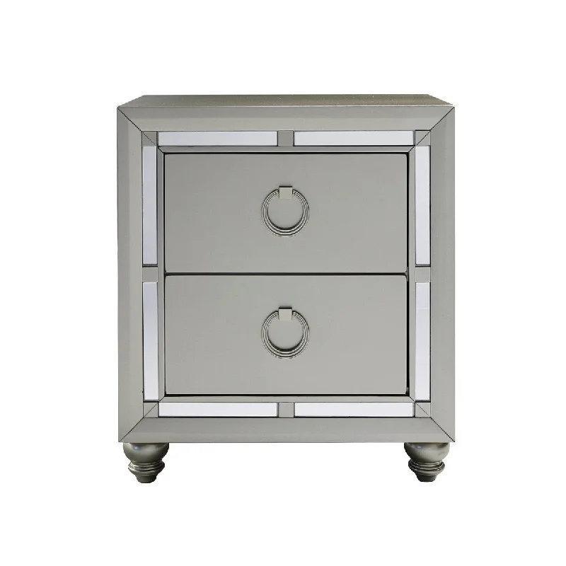 Silver Orchid Prince Silver Nightstand