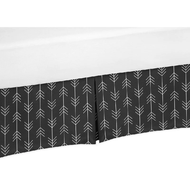 Sweet Jojo Designs Black and White Woodland Arrow Rustic Patch Boy Collection Crib Bed Skirt