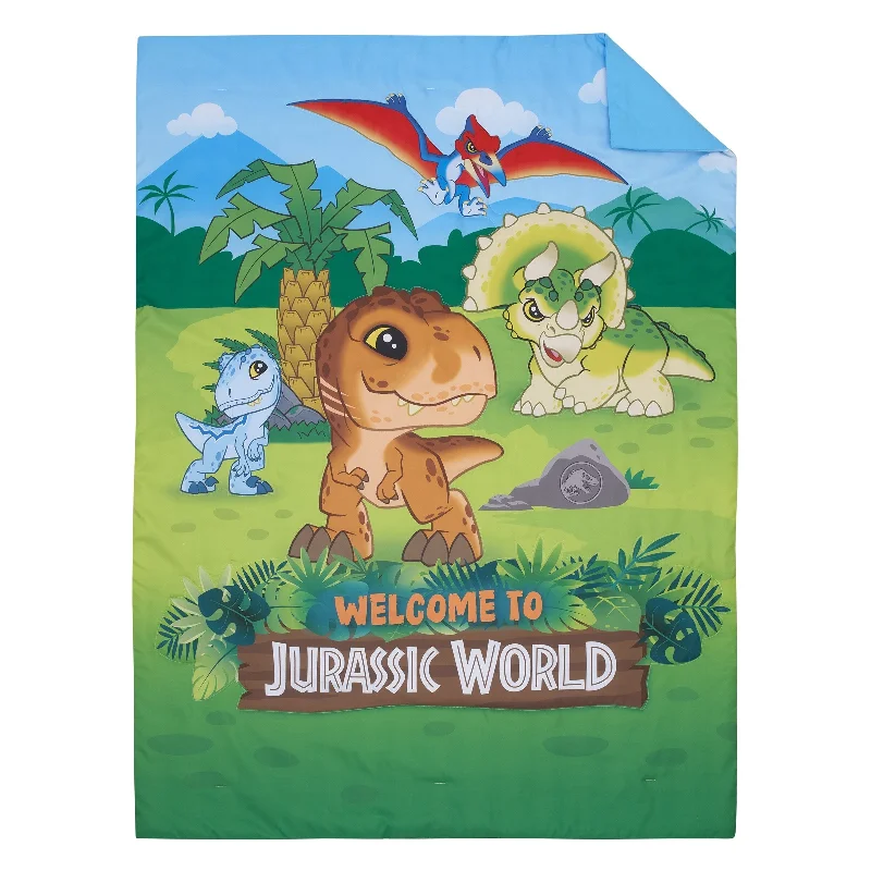 Universal Jurassic World Explorers Welcome to Jurassic World, Dinosaur 4 Piece Toddler Bed Set