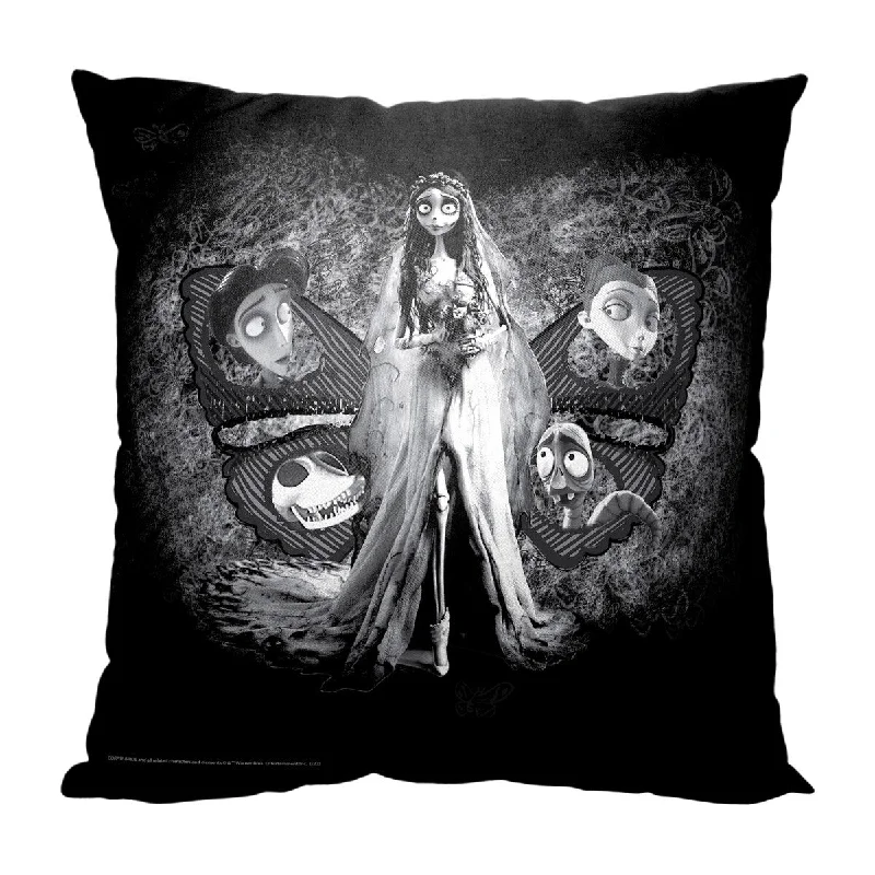 Warner Brothers Corpse Bride Black and White 18 Inch Throw Pillow