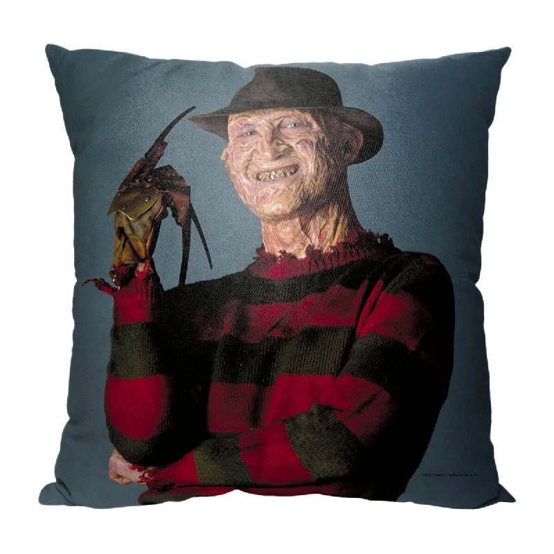 Warner Brothers Horror Nightmare On Elm Street Freddy Poses 18 Inch Throw Pillow