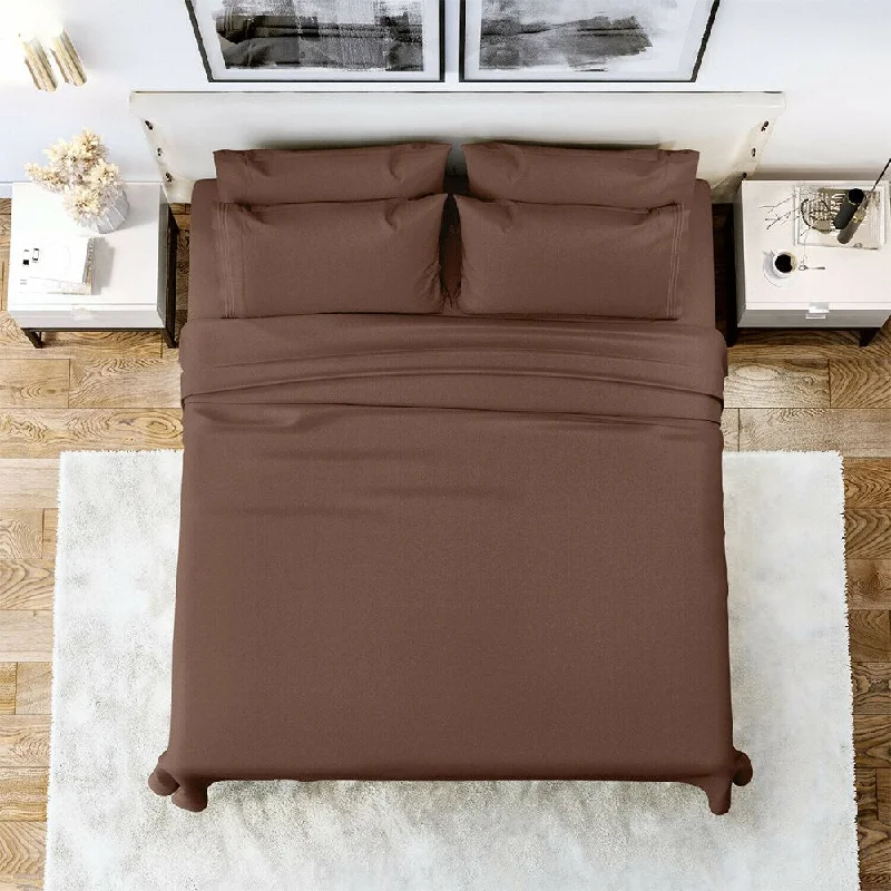 6 Piece Sheet Set 1800 Series Egyptian Deep Pocket Twin XL Brown