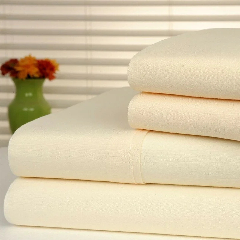 Anti-Microbial 4-Piece Sheet Set Queen Ivory